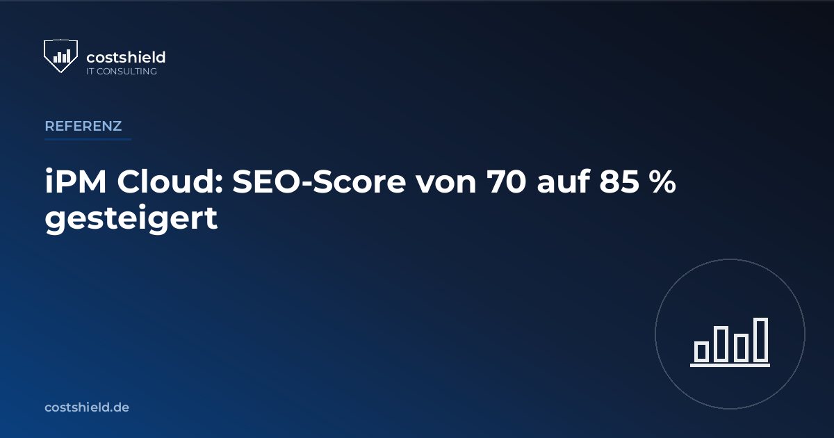 Bildschirm mit SEO-Dashboard, symbolisch für die Optimierung der iPM-Cloud-Website