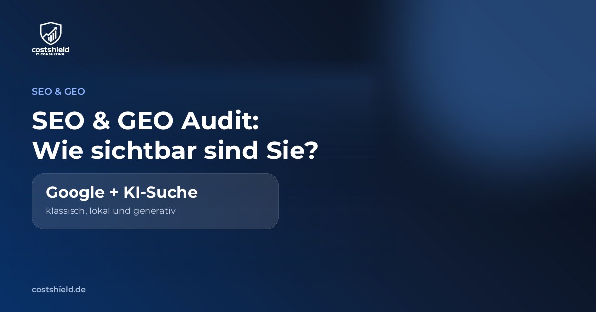 Suchfeld als Sinnbild für die Sichtbarkeit eines Unternehmens bei Google und in KI-Suchsystemen