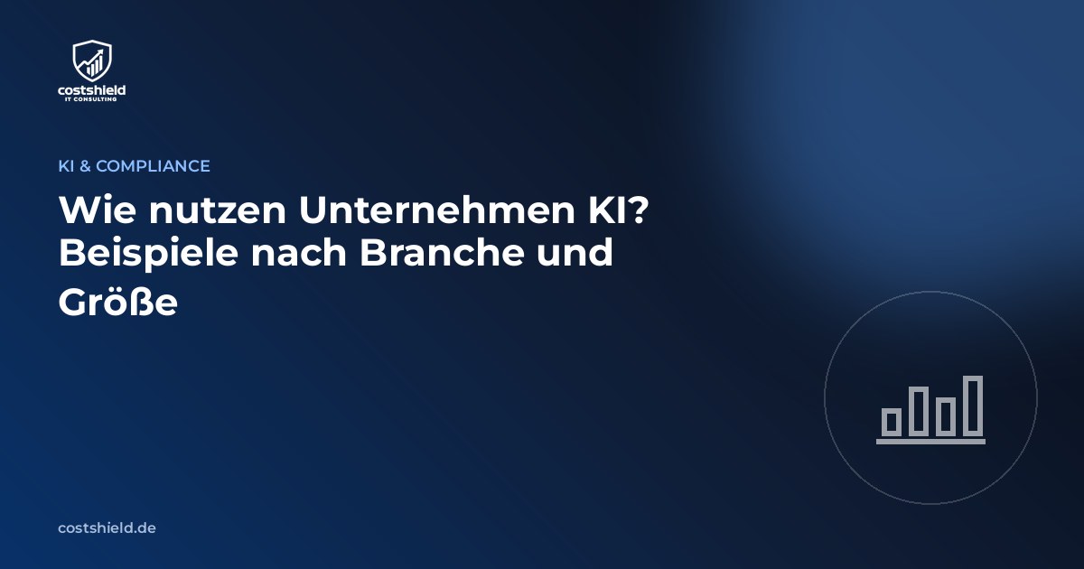 Balkendiagramm als Symbol für unterschiedliche KI-Nutzung nach Branche und Unternehmensgröße