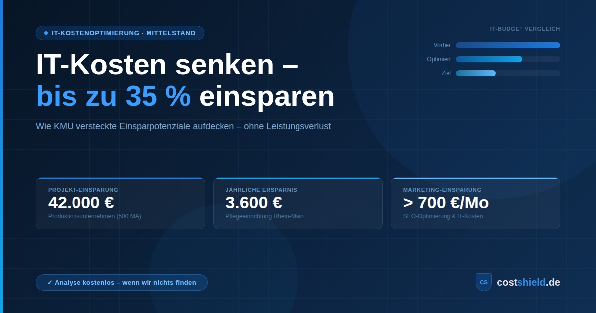 IT-Kosten senken: Wie Unternehmen bis zu 35 % ihrer IT-Ausgaben einsparen – ohne Leistungsverlust
